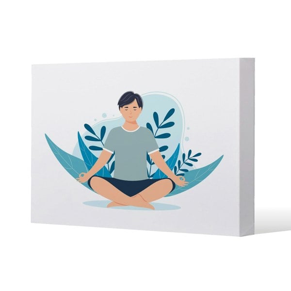 Benjamin Tate Design Meditation Illustration Slim Style Canvas Print  20x30cm , 15mm Slim Real wood.
