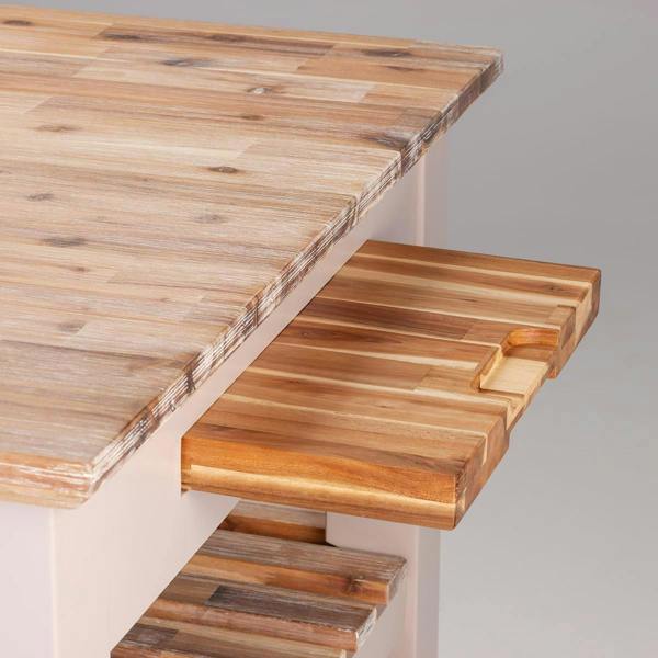 Statement Furniture Florence Kitchen Island with Cupboard and Shelves