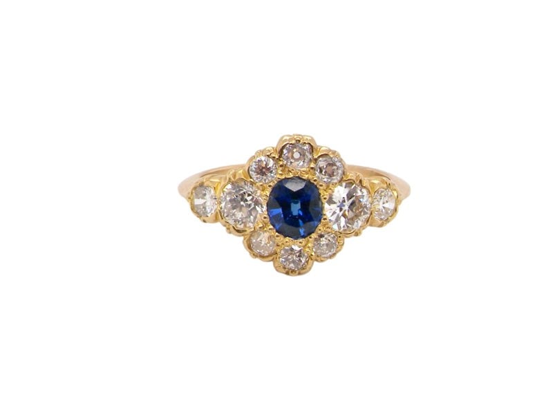 Vintage Tom An antique Sapphire and Diamond cluster ring