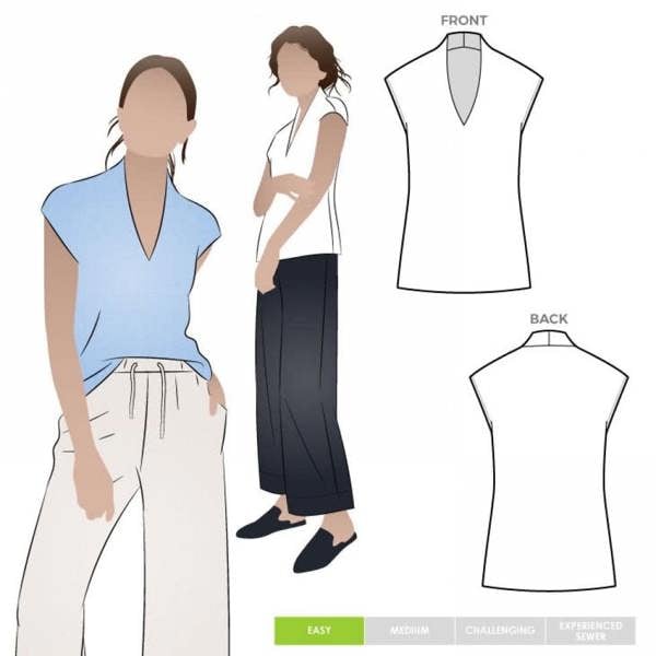 Style Arc Sewing Pattern Como Top - Tops for Women - Easy