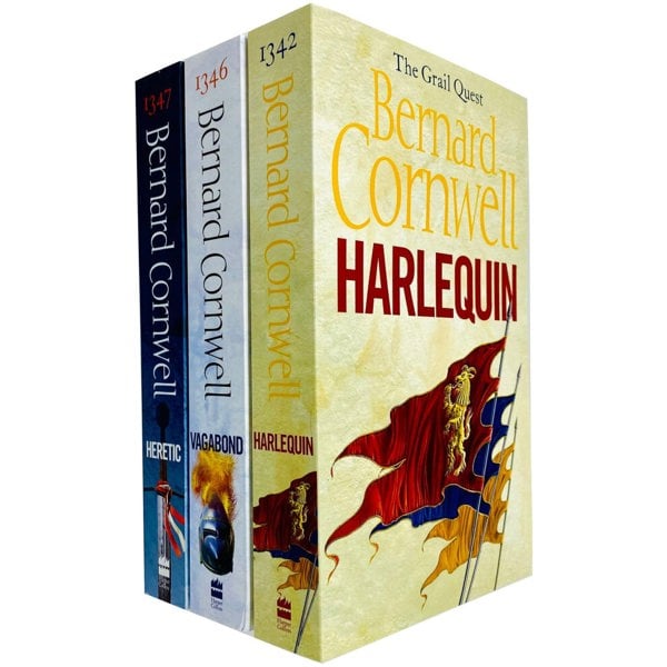 Bernard Cornwell Grail Quest 3 Books Collection Set Vagabond, Harlequin, Heretic