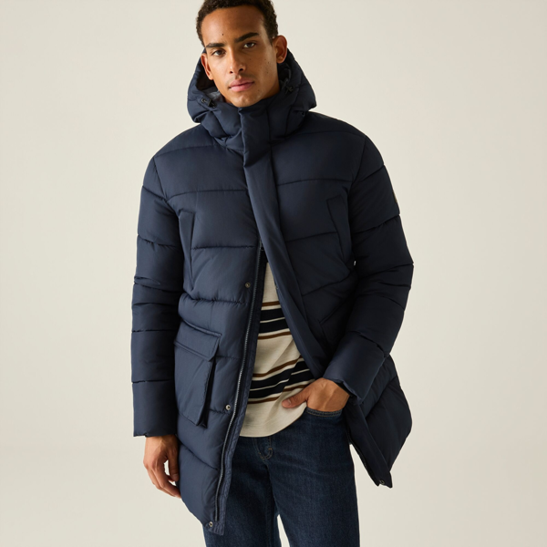 Regatta Mens Marek Longline Hybrid Jacket - Navy/Grey Mirage