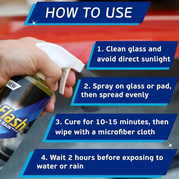 FLASH Rain Repellent Spray Water Repellent Windscreen & Glass Treatment 500ml