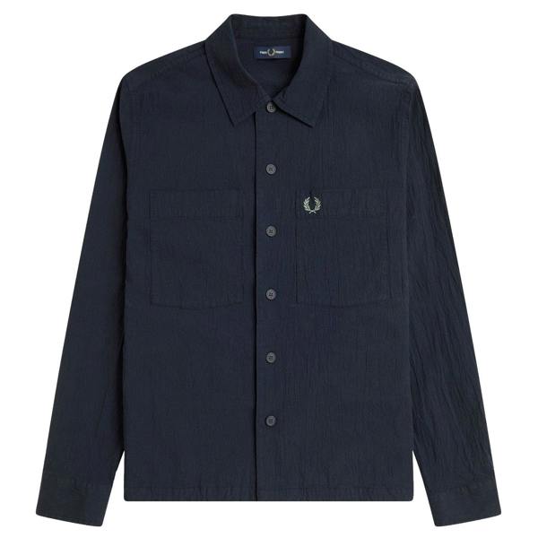 Fred Perry Seersucker Button Through Overshirt