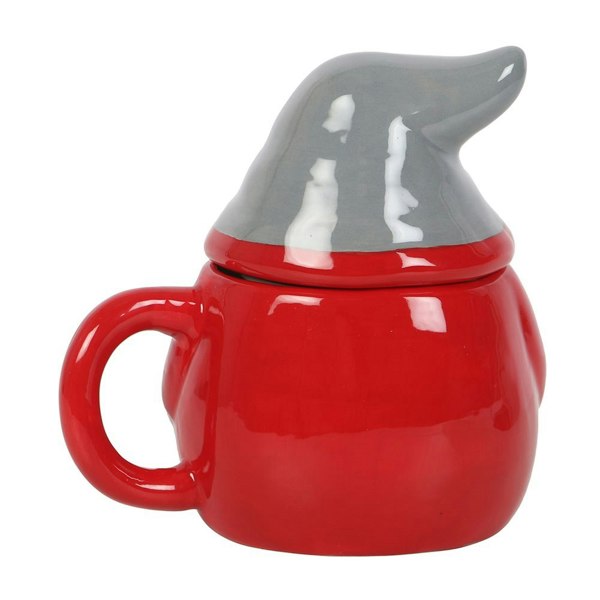 Something Different Gonk Lidded Christmas Mug - Red/Grey