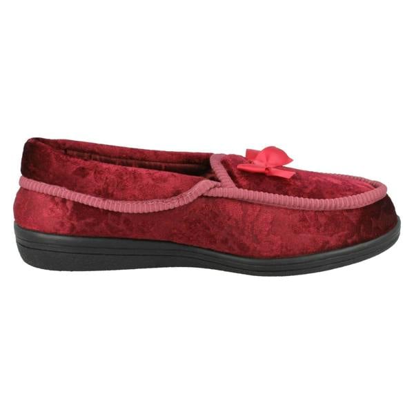 Four Seasons Ladies Four Seasons Full Slippers with Bow Detail