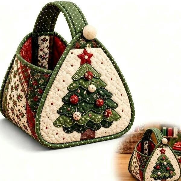 Leaper Christmas DIY Quilted Tote Bag Kit - Christmas tree