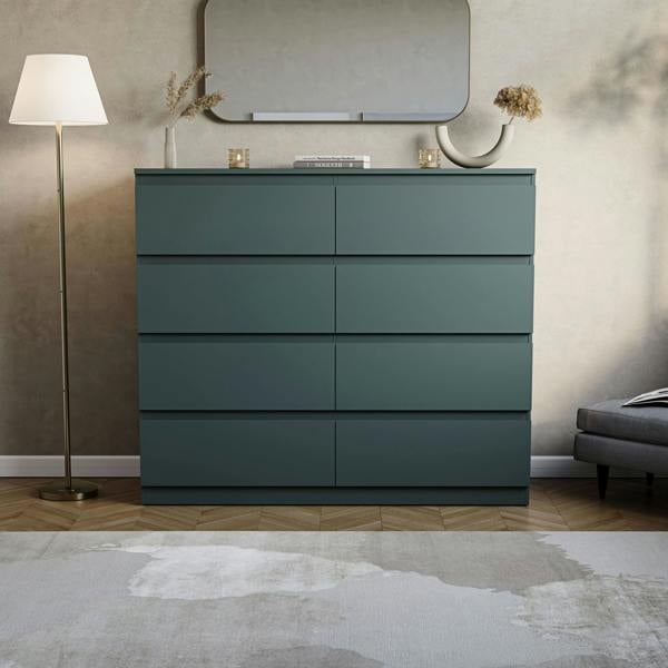 Vida Designs Denver 8 Drawer Chest, Black