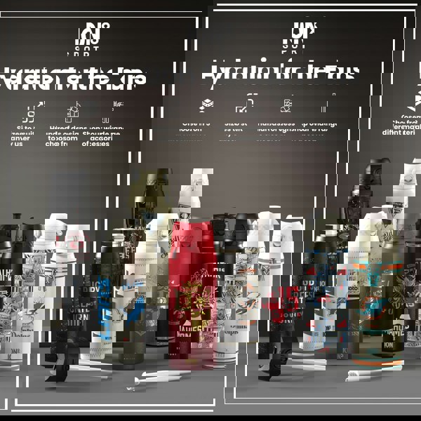 ION8 Lions X ION8 Insulated Steel Water Bottle, British & Irish Lions, Nothing Like The Lions, 750ml (24oz)