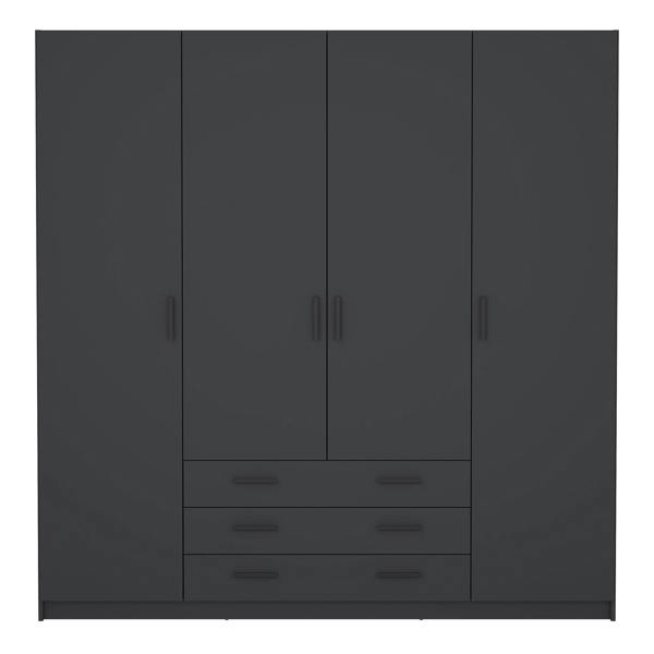 Furniture To Go Sprint Wardrobe with 4 Doors + 3 Drawers in Matt Grey