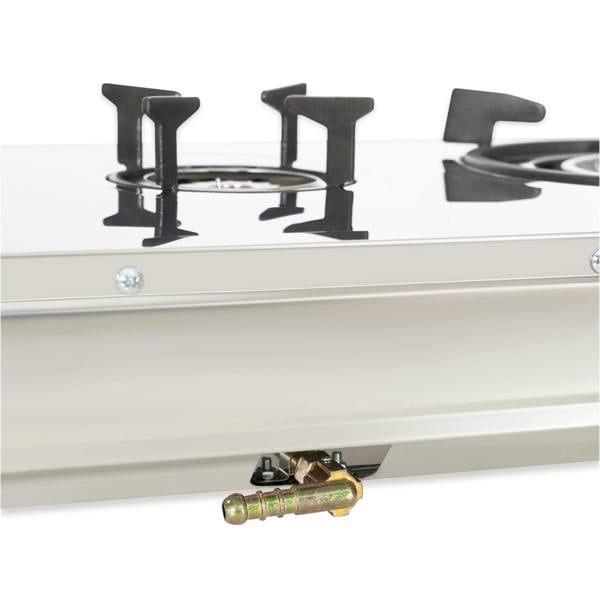 Gas stove with three burners gas outlet