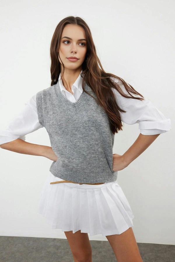 WOVCOR Woolen Fitted Knit Sweater
