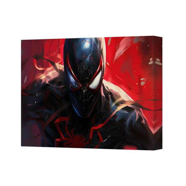 Benjamin Tate Design Spider Man Black Suit Canvas Wall Art Miles Morales Print