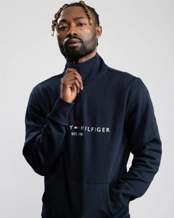 Tommy Hilfiger Tommy Logo Mockneck Mens Sweatshirt - Desert Sky