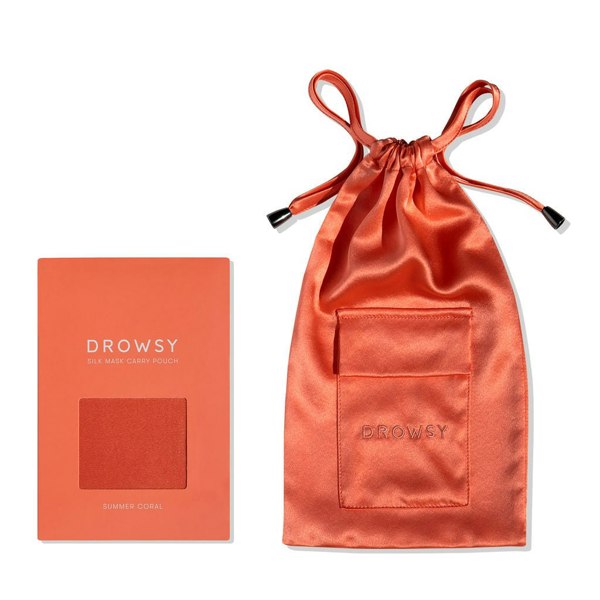 Drowsy Sleep Co Summer Coral Silk Carry Pouch