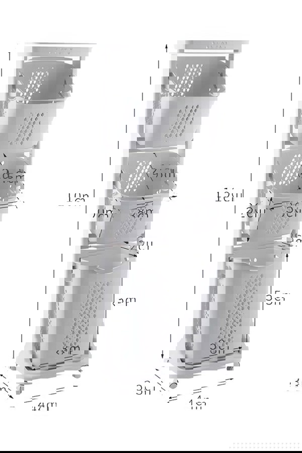 Living and Home 3 Compartments Laundry Basket Storage Basket Detachable Clothes Hamper Multi-Functional Rotatable Sorter Cart with Wheels Shelf