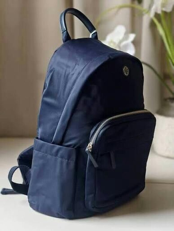 Tory Burch Nylon Backpack Navy Blue