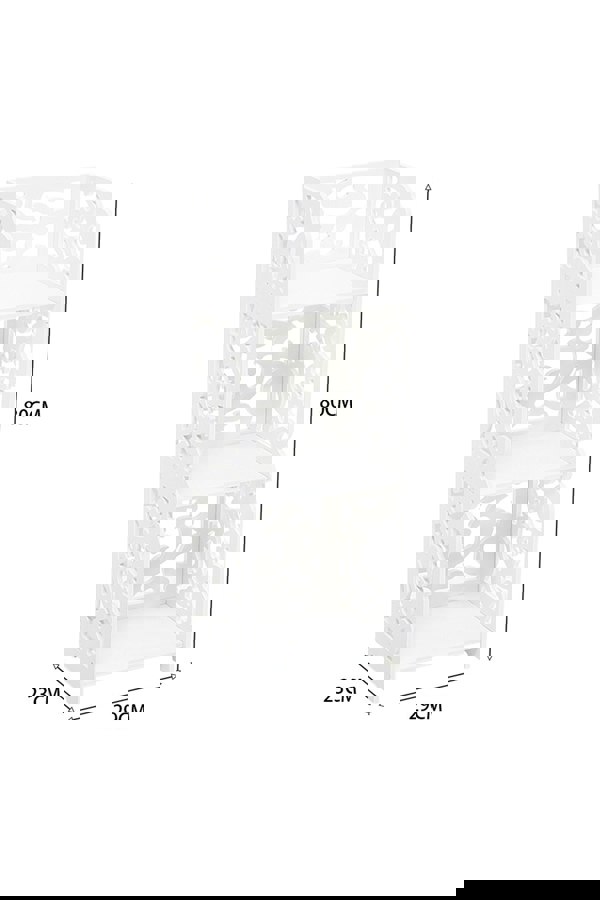 Living and Home White 3 Tier Corner Shelf Unit Freestanding Small Corner Shelves