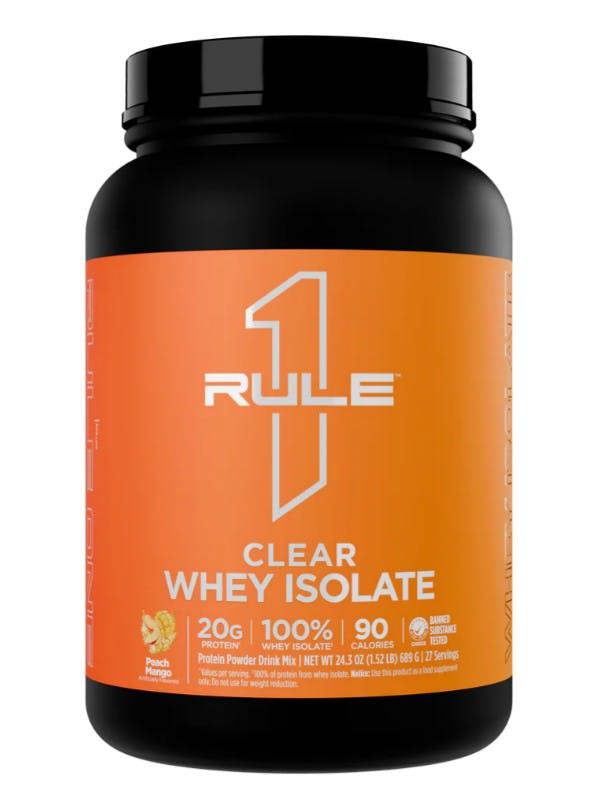 Rule One Clear Whey Isolate, Peach Mango - 689g