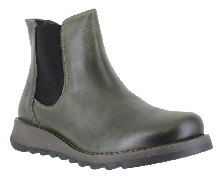 Fly London Salv Womens Wedged Heeled Chelsea Leather Ankle Boots