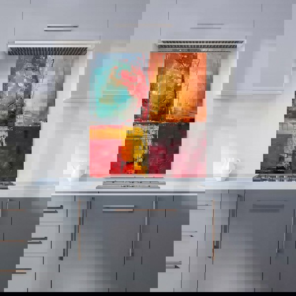 Warren Reed - Designer Quadrant Fusion: Colours In Conflict Kitchen Splashback