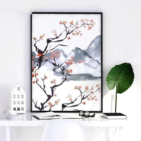 Japanese Cherry Blossom Art | set of 3 wall art prints