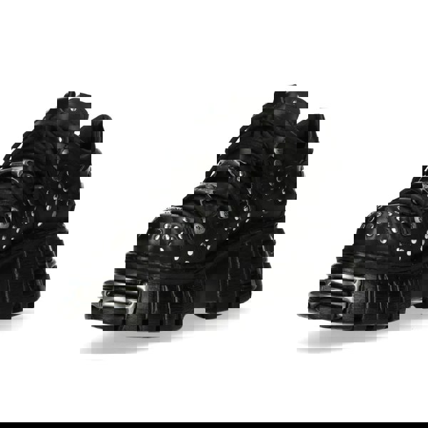 New Rock M-120NR-C1 Black Leather Platform Ankle Boots