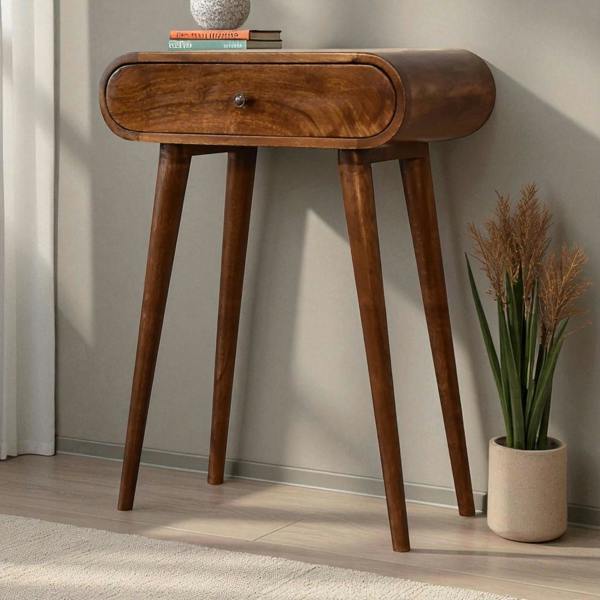 Artisan Furniture Solid Wood Chestnut London Mini Chestnut Console, 1 Drawer, Brown