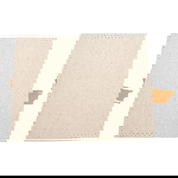 Natural Linen Fabric Wedding Day Guest Book with Shiny Gold Rings Image 8