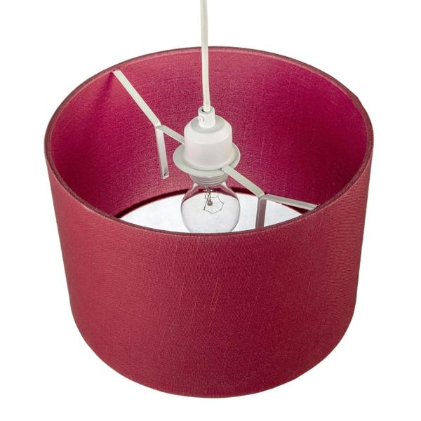 Modern Chic Chrysanthemum Textured Linen Fabric Circular Lamp Shade Image 3