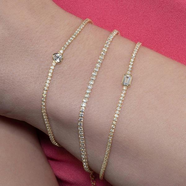 Gold Plated Skinny Tennis Bracelet for Women - namana.london