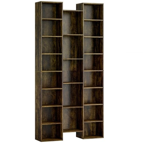 Wyld Haus Elmaso Wooden Brown Twenty One Compartment Storage Bookcase