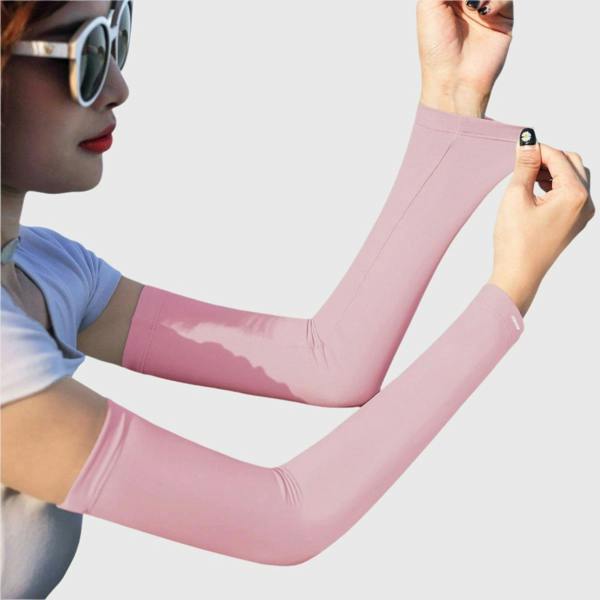 Anniou Sun Protection Arm Sleeves - pink