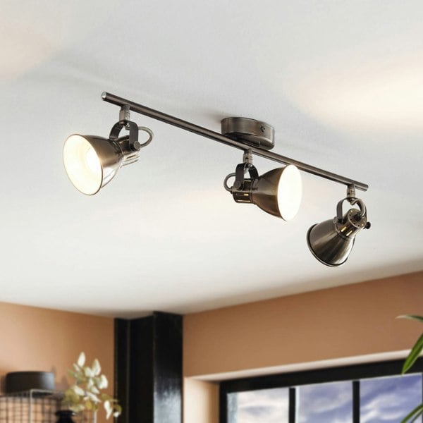 EGLO Seras Antique-Nickel 3-Light Pendant Light