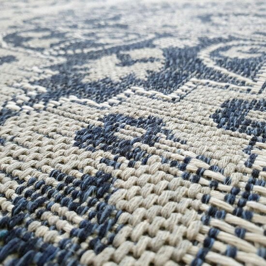 Oriental Rug Runner 100% Cotton Natural Hallway Carpet Washable Natural Woven Mat - 75x300cm