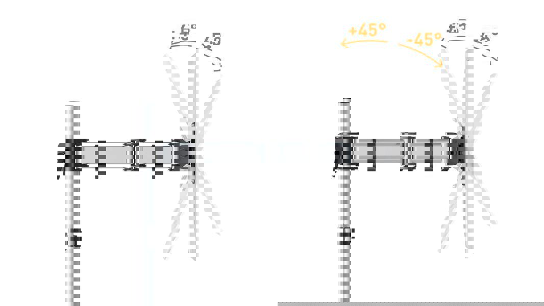 Durable SELECT Monitor Mount Desk Clamp for 1 Screen | 13 - 27" | Gloss Silver