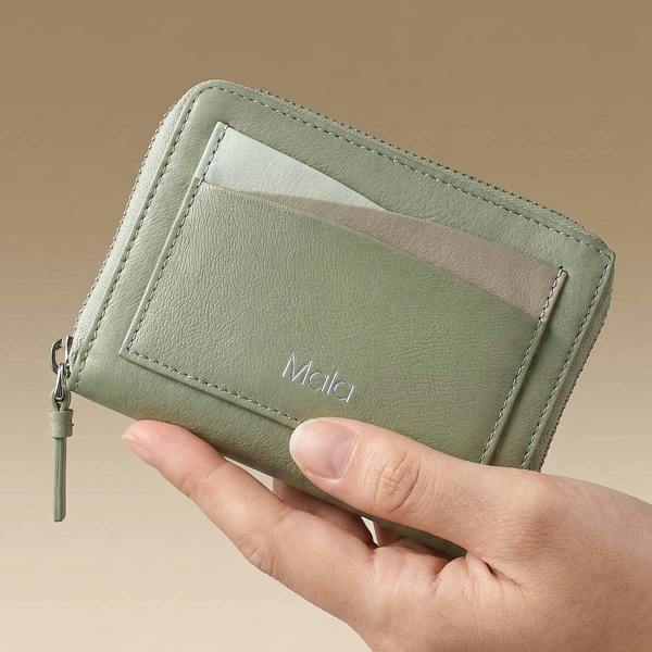 Pia Say it in Sage Leather RFID Purse, Compact