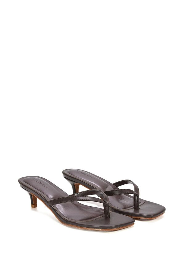 XY LONDON Slip On Flip Flop Kitten Heel Mule Heeled Sandals