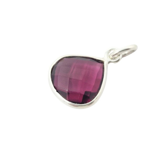 Shiny Pink Tourmaline October Birthstone Silver Pendant