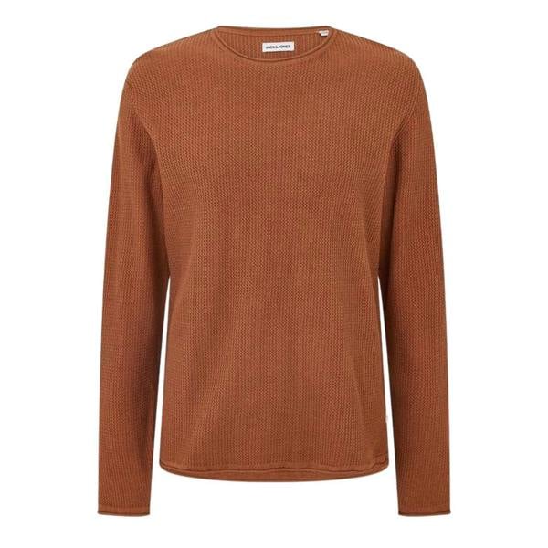 Jack And Jones Mens Knitted Crew Neck Regular Sweatshirt - Mocha Bisque - 