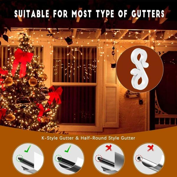 36 Pack Clear Mini Gutter Hooks for Discreet Hanging of Christmas Lights image 4