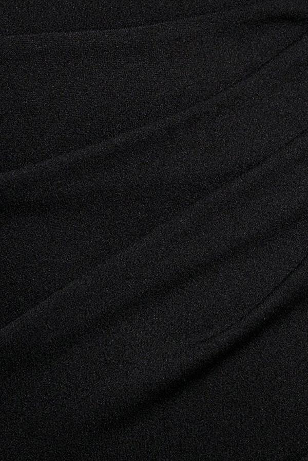 One Shoulder Twisted Bardot Asymmetric Mermaid Maxi Dress - Black DR4910