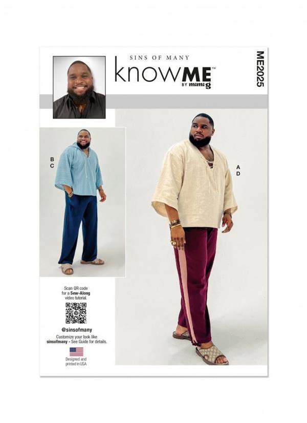 Know Me Sewing Pattern 2025, Tops, Hoodies, Trousers for Men, AA (34-36-38-40-42) - Intermediate
