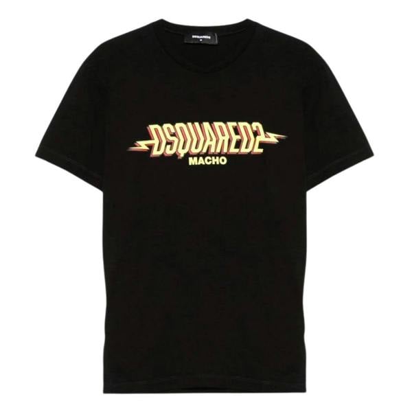 DSquared2 Mens Macho Logo Washed Cool Fit T-Shirt - Black - 