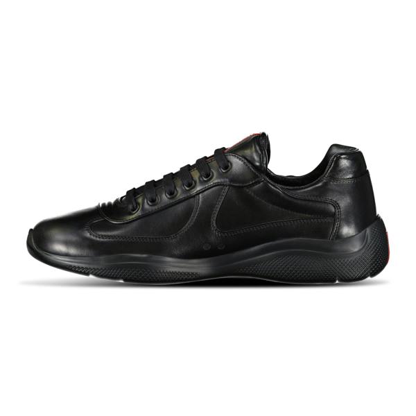 Prada Americas Cup Sneakers All Leather Black - chancefashionco