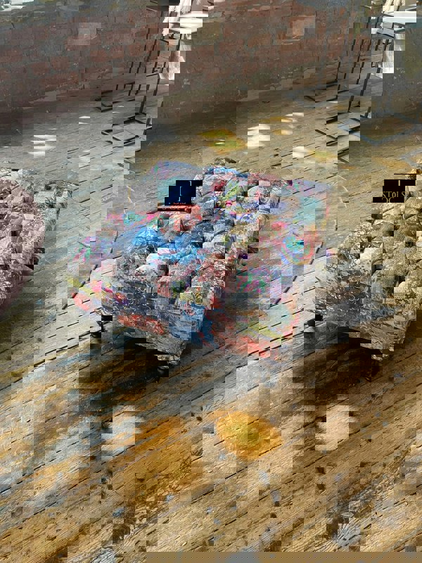 ISTOOLS Premium Handmade Damask Multicolour Storage Ottoman Bench – UK Storage Seat & Coffee Table