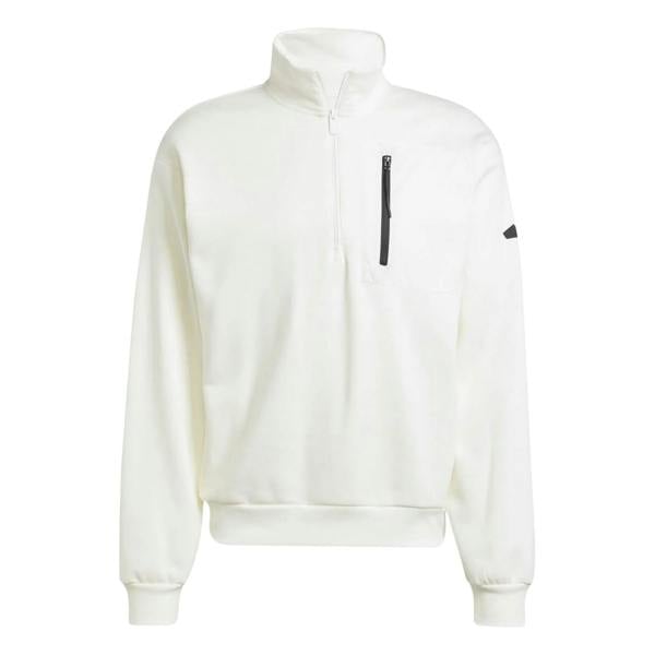 Adidas Mens City Escape Quarter Zip Tailored Sweatshirt - Off White - 