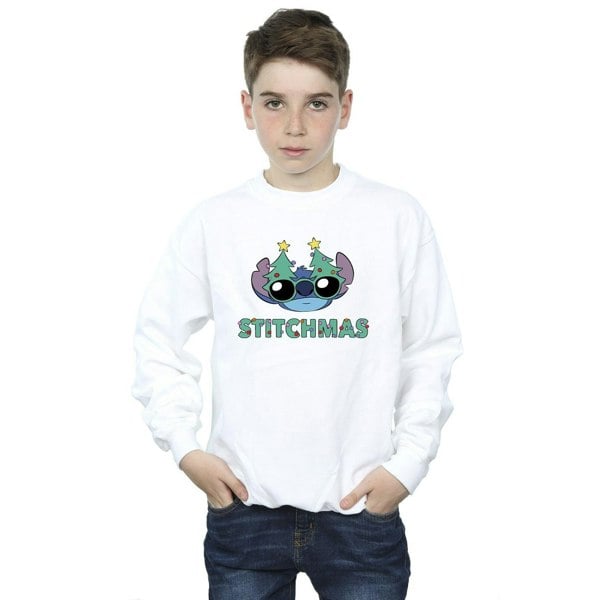 Disney Boys Lilo & Stitch Stitchmas Glasses Sweatshirt - White