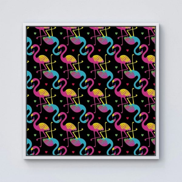 Warren Reed Vivid Flamingo Pattern Framed Canvas