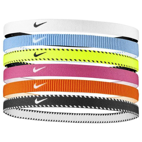 Nike Classic Flexible Hairband (Pack of 6) - Volt/Pink/White - 